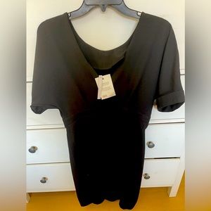 Black knee length maternity dress